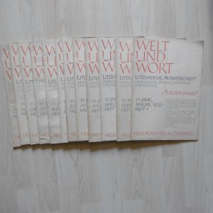 Welt und Wort Literarische Monatsschrift Jahrgang 1956 Heft 1 bis 12 komplett