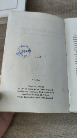 antiquarisches Buch – Wuttig, Heinz O – Alle meine Tiere