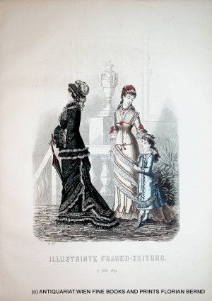 antiquarisches Buch – Damenmode 1877 Illustrirte Frauen-Zeitung Tafelnummer 323