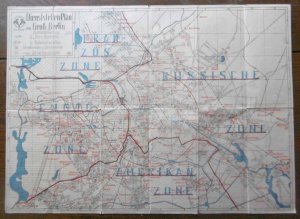 Dienststellenplan von Groß-Berlin. Mehrfarbige Faltkarte.