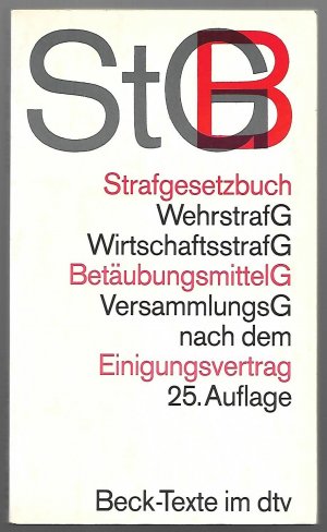 gebrauchtes Buch – Jescheck, Dr. iur – Strafgesetzbuch StGB mit Einführungsgesetz, Wehrstrafgesetz, Wirtschaftsstrafgesetz, Betäubungsmittelgesetz, Versammlungsgesetz, Auszügen aus dem Jugendgerichtsgesetz und Ordnungswidrigkeitengesetz sowie anderen Vorschriften des Nebenstrafrechts. dtv, Band 5007