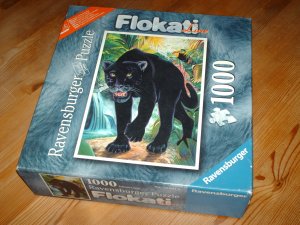 gebrauchtes Spiel – Puzzle -`Schwarzer Panther`mit Samtstruktur von Ravensburger, Flokati Line, 1000 Teile