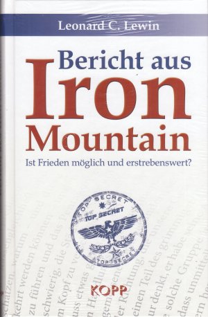 neues Buch – Leonard C. Lewin – Buch - Leonard C. Lewin - Bericht aus Iron Mountain: Ist Frieden möglich und erstrebenswert? *NEU & OVP*