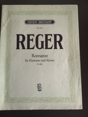 gebrauchtes Buch – Reger – Romanze für Klarinette und Klavier