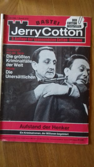 Jerry Cotton Band 215 Aufstand der Henker 3.Auflage Verlag Bastei 1975 3.Auflage