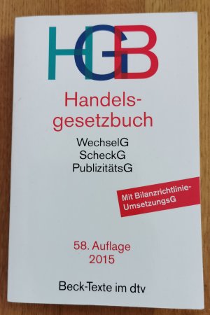 gebrauchtes Buch – Handelsgesetzbuch HGB - mit Einführungsgesetz, Publizitätsgesetz und Handelsregisterordnung