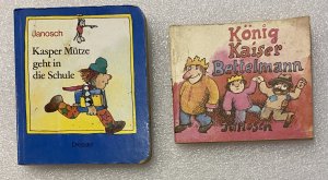 2 Bücher von Janosch: 1. Kaspar Mütze geht in die Schule - Pappbilderbuch + 2. König, Kaiser, Bettelmann - Abzähler, freundliche Reime, Spaßgedichte für Kinder und andere fabelhafte Menschen