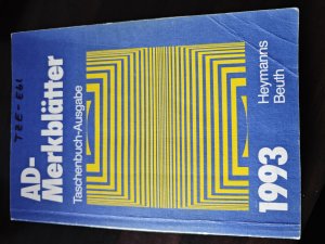 AD-Merkblätter mit TRB der Reihe 500., Taschenbuch-Ausgabe 1993. Stand der abgedruckten AD-Merkblätter: Dezember 1987. Herausgegeben von der Vereinigung der Technischen Überwachungsvereine Essen.