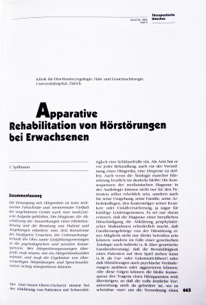 gebrauchtes Buch – Hrsg. Prof. Dr – Therapeutische Umschau: Hörstörungen Band 50/09