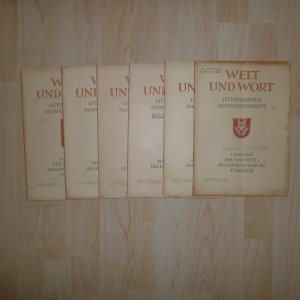 Welt und Wort Literarische Monatsschrift Jahrgang 1950 Heft 1,4,5,7,11,12