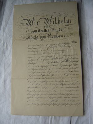 Patent Stabsarzt 1910 gez. Wilhelm d.II,König von Preussen