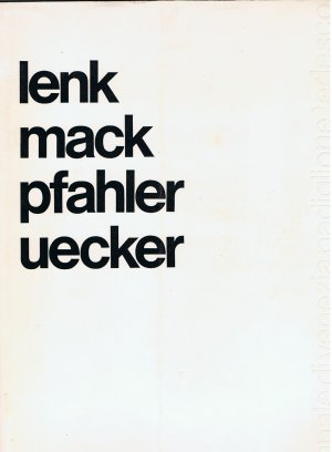 Lenk, Mack, Pfahler, Uecker – XXXV Biennale di Venezia Padiglione Tedesco – Mappe mit 3 (von 4) großformatigen Broschuren zu den einzelnen Künstlern, […]