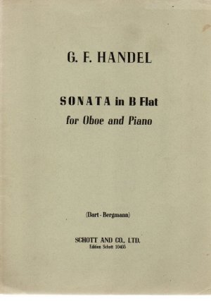 antiquarisches Buch – G.F. Händel  – Sonata in B flat for Oboe and Piano Edition Schott 10403