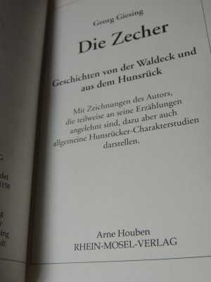 gebrauchtes Buch – Giesing Georg – Die Zecher - Geschichten von der Waldeck und aus dem Hunsrück
