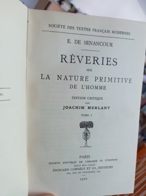 antiquarisches Buch – SENANCOUR – Rêveries sur la nature primitive de l'homme.