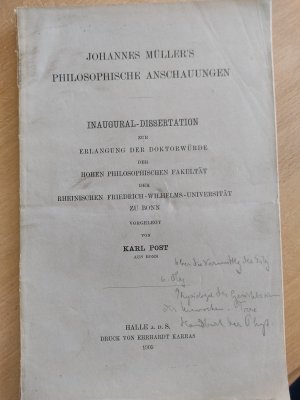 Johannes Müllers philosophische Anschauungen