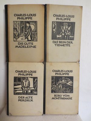 "Philippe-Kassette": Der alte Perdrix, Bübü vom Montparnasse, Das Bein der Tiennette, Die gute Madeleine; vier Bände