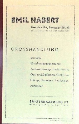 Sanitärkatalog 23. Herausgegeben im April 1938