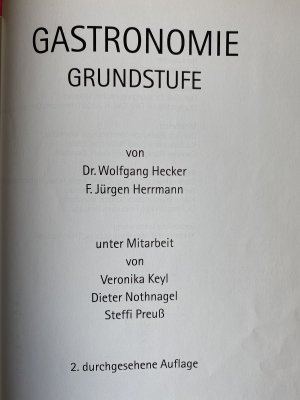 gebrauchtes Buch – Dr. Wolfgang Hecker & F – Gastronomie - Grundstufe