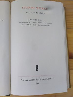 antiquarisches Buch – Theodor Storm – Storms Werke in zwei Bänden, Bde. 1 UND 2 (Bibliothek deutscher Klassiker)