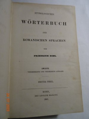 antiquarisches Buch – Friedrich Diez – Etymologisches Wörterbuch der Romanischen Sprachen