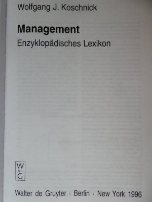 Management. Enzyklopädisches Lexikon