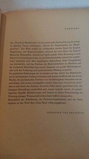 antiquarisches Buch – Hans Reth  – Physik für Metallberufe Elektrizitätslehre