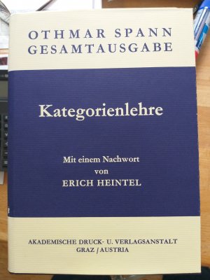 Othmar Spann: Kategorienlehre