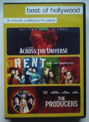 "Across the Universe" - "Rent" - "The Producers" - 3 DVD - "Best of Hollywood" -  Movie Collector's Box