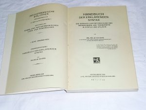 antiquarisches Buch – Wilhelm Havers – Handbuch der erklärenden Syntax. Ein Versuch zur Erforschung der Bedingungen und Triebkräfte in Syntax und Stilistik