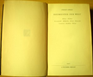 antiquarisches Buch – Stefan Zweig – Baumeister der Welt