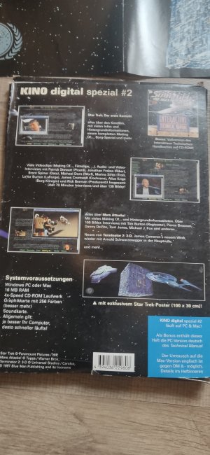 gebrauchtes Spiel – verschiedene – Kino digital Spezial 1997 #2 Sonderheft Star Trek-2 CD Roms-1 Päckchen Star Trek - Das Card Game („Booster Pack“, 15 Spielkarten)