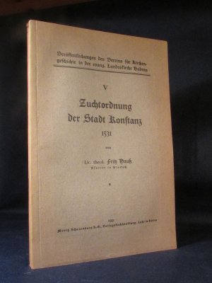 Zuchtordnung der Stadt Konstanz 1531.