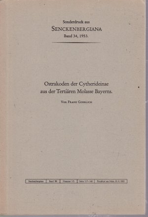 antiquarisches Buch – Franz Goerlich – Ostrakoden der Cytherideinae aus der Tertiären Molasse Bayerns