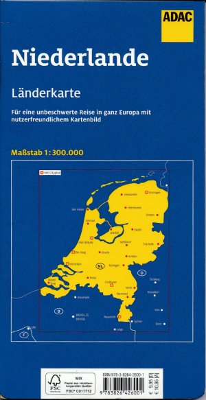 gebrauchtes Buch – ADAC Länderkarte Niederlande 1:300.000