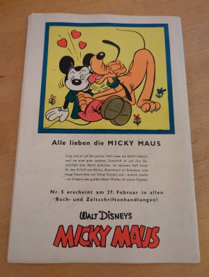 antiquarisches Buch – Walt Disney – Micky Maus Heft - Nr. 4 - 1957 (2. Februarheft) Originalausgabe