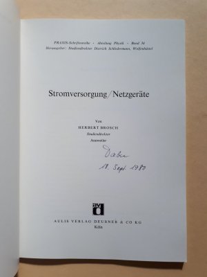 gebrauchtes Buch – Herbert Brosch – Stromversorgung / Netzgeräte