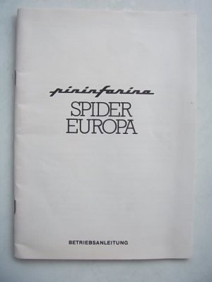 Betriebsanleitung Fiat Pininfarina Spidereuropa (Spider Europa; Eurospider), um 1975/80