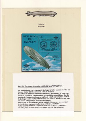 Paraguay: Block Nr. 34 ** ( Graf Zeppelin - Auflage 1000 Stck. Hinweis bitte lesen )