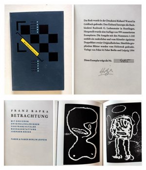 Betrachtung. Mit 13 Originalholzrissen von Hitzler. Buchausstettung Juergen Seuss. Die Graphischen Bücher. Erstlingswerke deutscher Autoren des 20. Jahrhunders […]