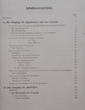 antiquarisches Buch – Dr. med – Die Zeugung beim Menschen. Eine sexualpsychologische Studie aus der Praxis. Mit Anhang: Die künstl. Zeugung (Befruchtung) beim Menschen. - Mit schönem Ex Libris und seltsamen Werbeblatt zur  naturgemäßen Verhütung