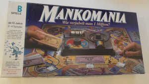 gebrauchtes Spiel – MANKOMANIA - Große Originalbox im Querformat. Blaue Schachtel aus den 80er Jahren