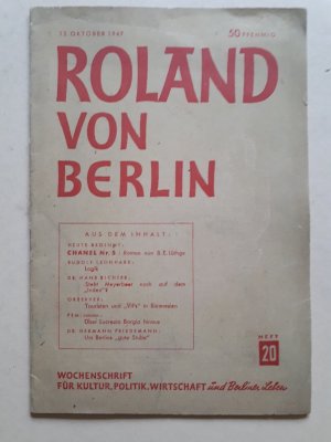 antiquarisches Buch – Roland von Berlin. Heft 20,  vom 12. Oktober 1947