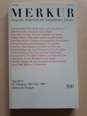 gebrauchtes Buch – Karl Heinz Bohrer  – MERKUR. Deutsche Zeitschrift für europäisches Denken - Heft 10/11, 44. jahrgang, Okt. / Nov. 1990, Band 500