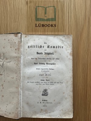 antiquarisches Buch – Karl Ludwig Kannegießer – Die göttliche Komödie des Dante Alighieri - Erster Theil