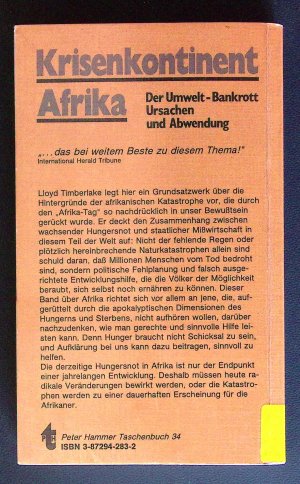 gebrauchtes Buch – Lloyd Timberlake – Krisenkontinent Afrika ° Der Umwelt-Bankrott ° Ursachen und Abwendung