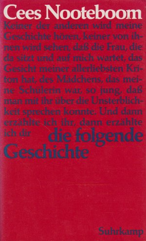 gebrauchtes Buch – Cees Nooteboom – Die folgende Geschichte