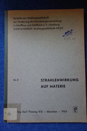 Strahlenwirkung auf Materie Vorträge gehalten auf einer Tagung des Fachausschusses II "Strahlenwirkung auf Materie" (Leitung Prof. Dr. E. Fischer) am […]