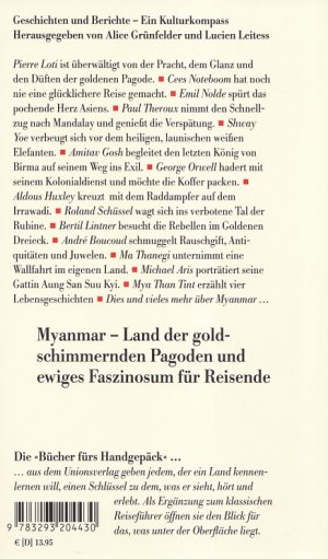 gebrauchtes Buch – Alice Grünfelder – MYANMAR (Birma) FÜRS HANDGEPÄCK - Geschichten und Berichte / Ein Kulturkompass - Herausgegeben von Alice Grünfelder und Lucien Leitess