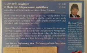 gebrauchter Tonträger – Den Stress bewältigen - Aktiv-Suggestion von Dr. Stein